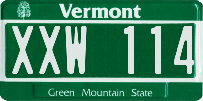 VT license plate XXW114