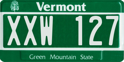 VT license plate XXW127
