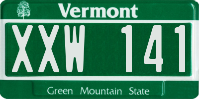 VT license plate XXW141