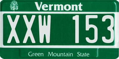 VT license plate XXW153