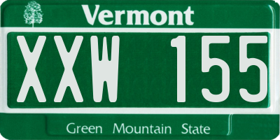 VT license plate XXW155
