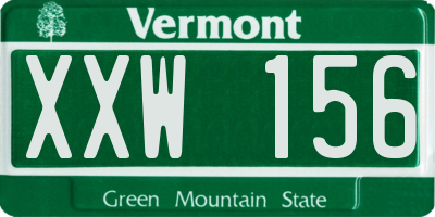 VT license plate XXW156