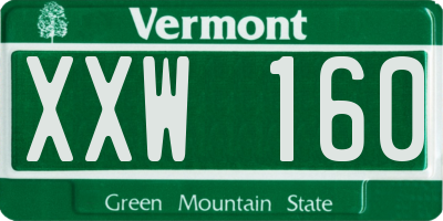 VT license plate XXW160