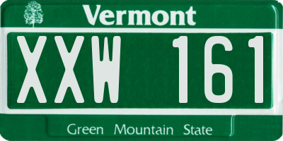 VT license plate XXW161