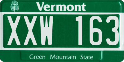VT license plate XXW163