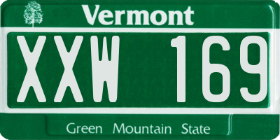 VT license plate XXW169