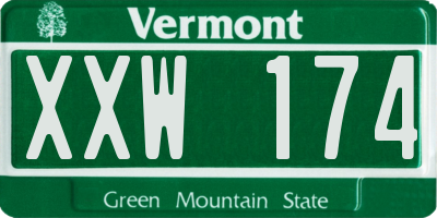 VT license plate XXW174
