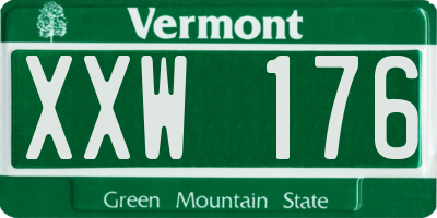 VT license plate XXW176