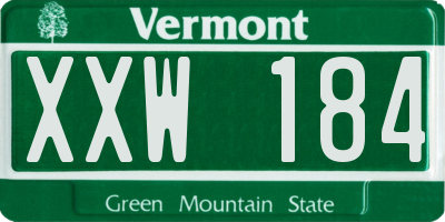 VT license plate XXW184