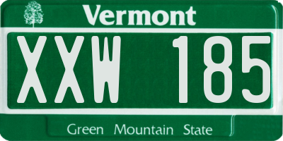 VT license plate XXW185