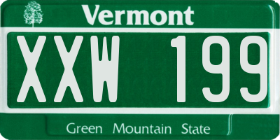 VT license plate XXW199