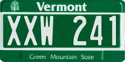 VT license plate XXW241