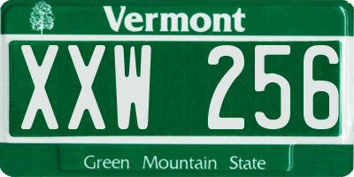 VT license plate XXW256