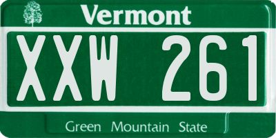 VT license plate XXW261
