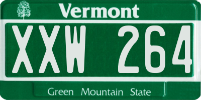 VT license plate XXW264