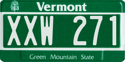 VT license plate XXW271