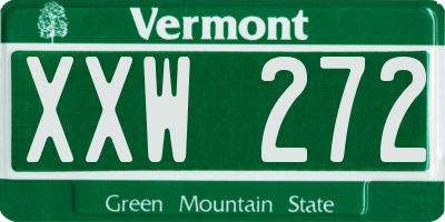 VT license plate XXW272