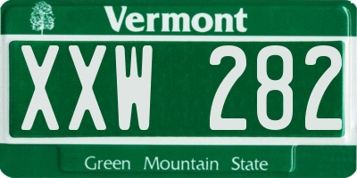 VT license plate XXW282