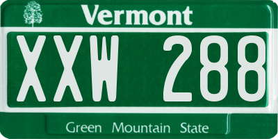 VT license plate XXW288