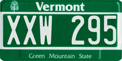 VT license plate XXW295