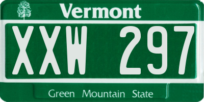 VT license plate XXW297