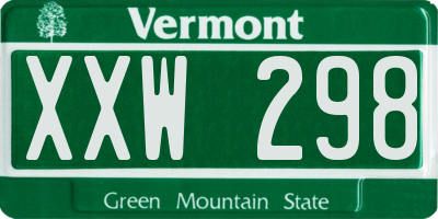 VT license plate XXW298