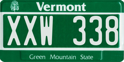 VT license plate XXW338