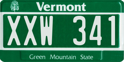 VT license plate XXW341
