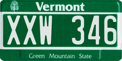 VT license plate XXW346