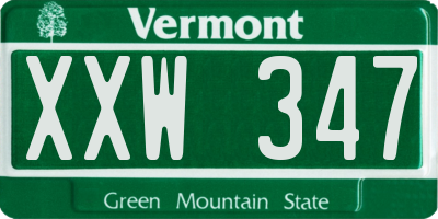 VT license plate XXW347