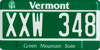 VT license plate XXW348
