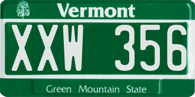 VT license plate XXW356