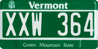 VT license plate XXW364
