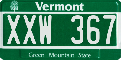 VT license plate XXW367