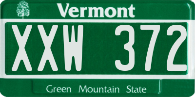 VT license plate XXW372