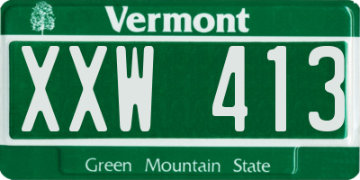 VT license plate XXW413