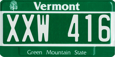 VT license plate XXW416