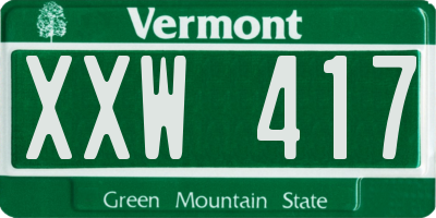 VT license plate XXW417