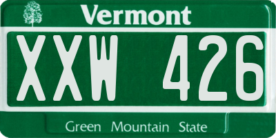 VT license plate XXW426