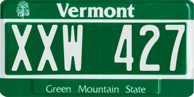 VT license plate XXW427