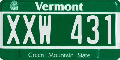VT license plate XXW431