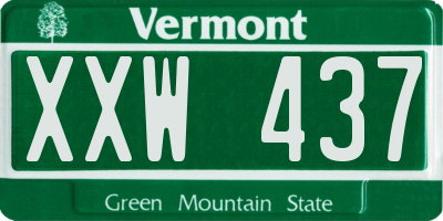 VT license plate XXW437