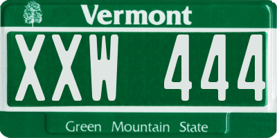 VT license plate XXW444