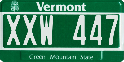 VT license plate XXW447