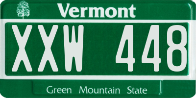 VT license plate XXW448