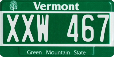 VT license plate XXW467