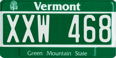 VT license plate XXW468