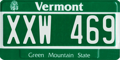 VT license plate XXW469