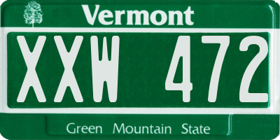 VT license plate XXW472