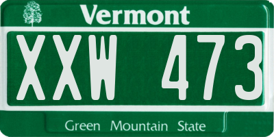 VT license plate XXW473
